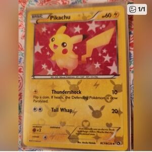 Rare Pikachu Pokémon Card with Red Background